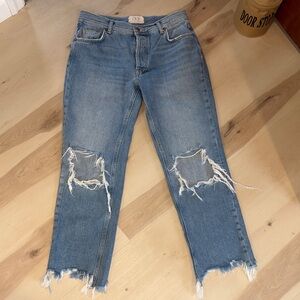 We The Free Women's Light Blue Distressed Boyfriend Jeans